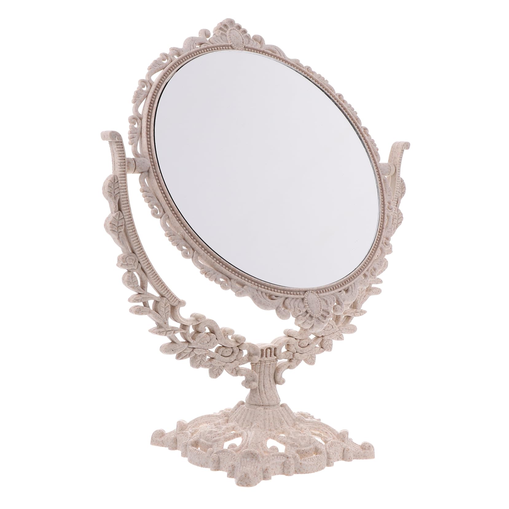 Miroir de maquillage sur pied rétro pour une routine beauté vintage dans la salle de bain