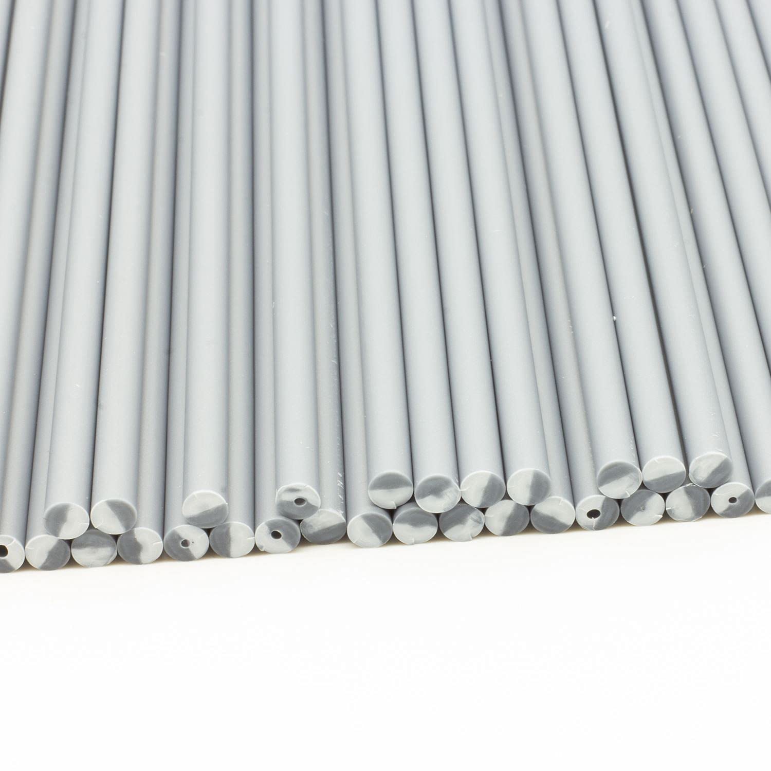 Plastic Lollipop Sticks - 114mm x 4mm Pack of 25 (Silver)