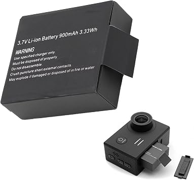 Goshyda 3.7V 900mAh 3.33Wh Rechargeable Lithium Ion Battery Replacement for SJ4000 SJ5000 M10