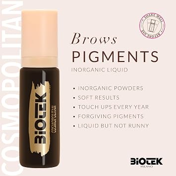 Brows Pigment for Professional Permanent Make Up - Inorganic Liquid - Extra Dark Brown Color- Made in Italy Cosmopolitan, 0.50 Fl Oz (Pack of 1))
