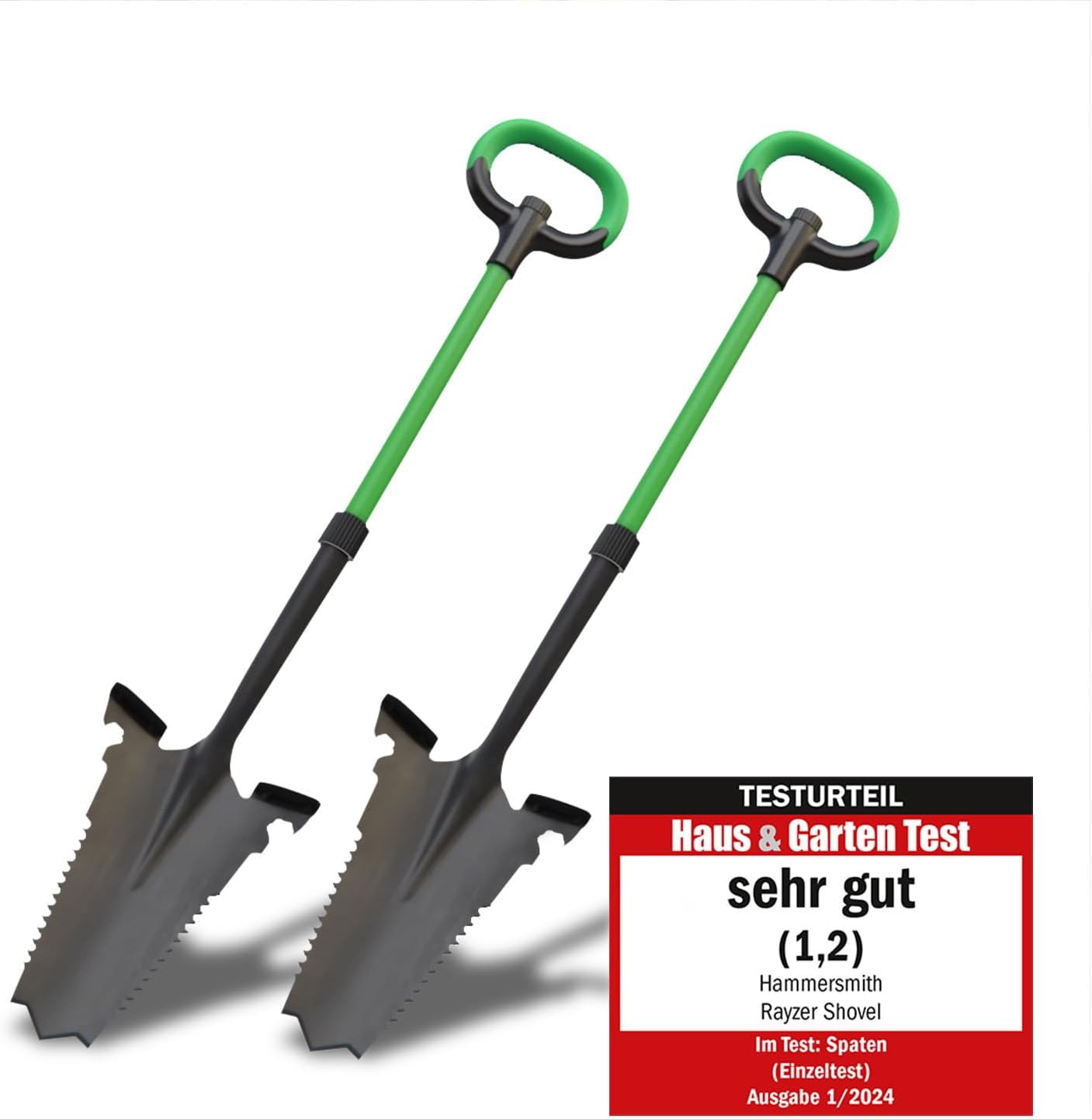 Gärtnerspaten Set Mit Rund- Und Spitzspaten Plus Schaufel - 120cm