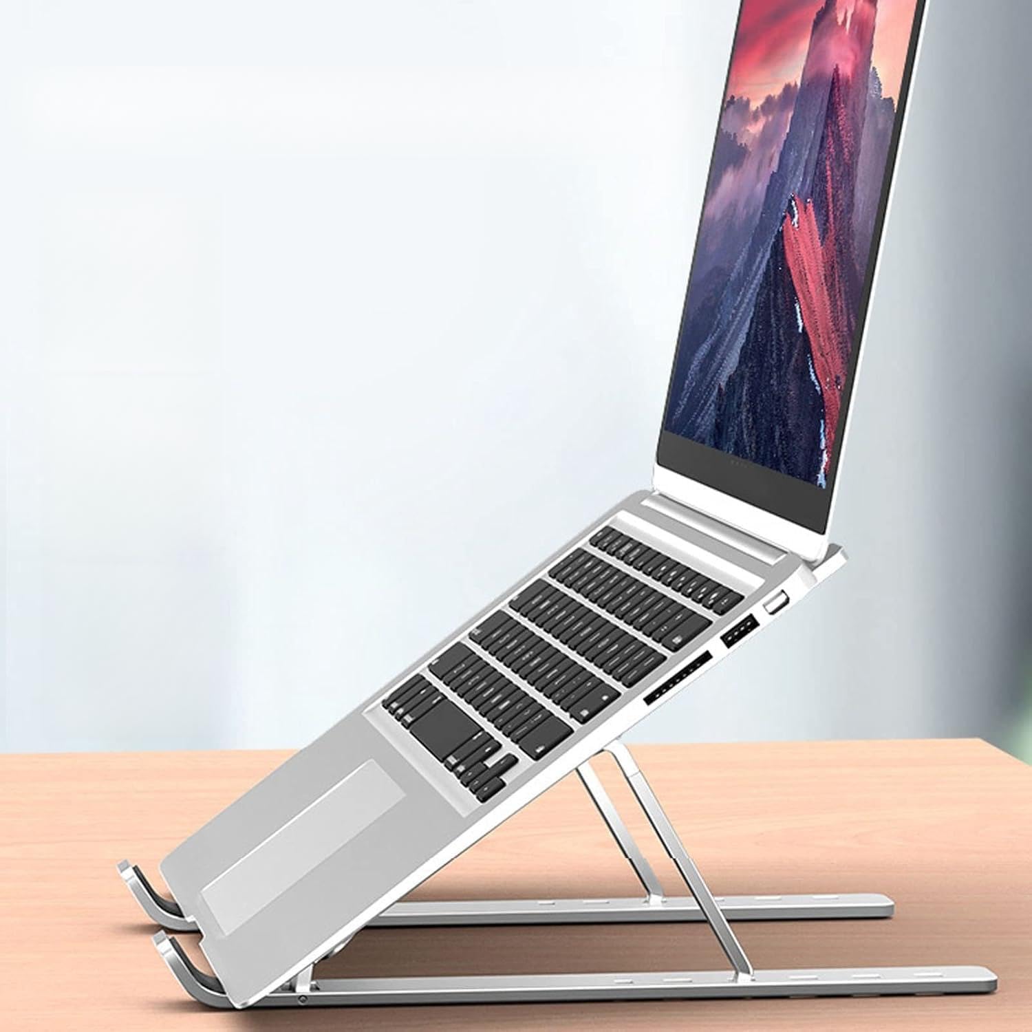 18-Inch Black Aluminum Alloy Notebook Bracket | Invisible Vertical Laptop Storage Stand with Sleek Portable Design | Durable Build, and Effective Heat Dissipation for Computer. 18-Inch Black Aluminum Alloy Notebook Bracket | Invisible Vertical Laptop Storage Stand with Sleek Portable Design | Durable Build, and Effective Heat Dissipation for Computer.