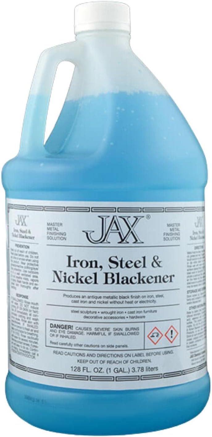 Iron, Steel, & Nickel Blackener - Metal Finishing Solution - Antique Finish without Heat or Electricity - Gallon
