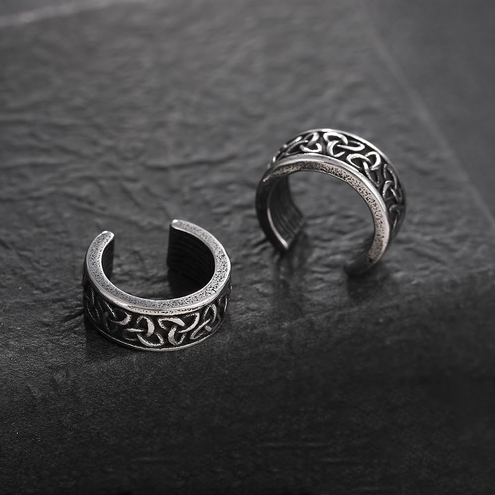 Celtic Knot Ear Cuff Earrings, Trinity Knot Clip on Earrings, Stainless Steel Witches Knot Non Piercing Earrings for Women Men - Image 4