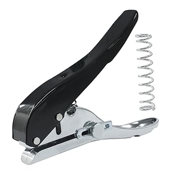 Heavy Duty Hole Puncher, 1/4 inch-6mm Single Hole Punch, Metal Handheld Paper Punch for Paper Cards Plastic Cardboard