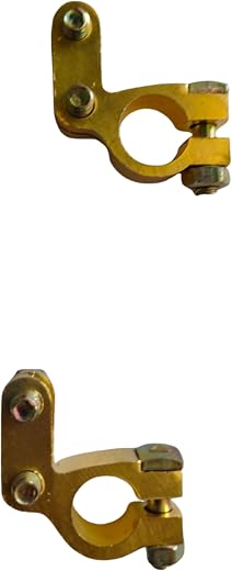 Battery Terminal Clamp Set for Car &amp; Bike | Positive &amp; Negative Brass Battery Connectors | Corrosion Resistant Universal F...