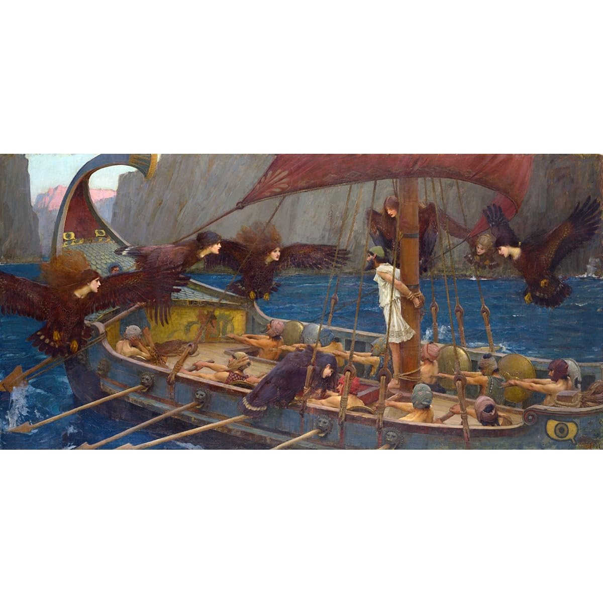 Impression sur toile Ulysse et les sirènes de qualité supérieure