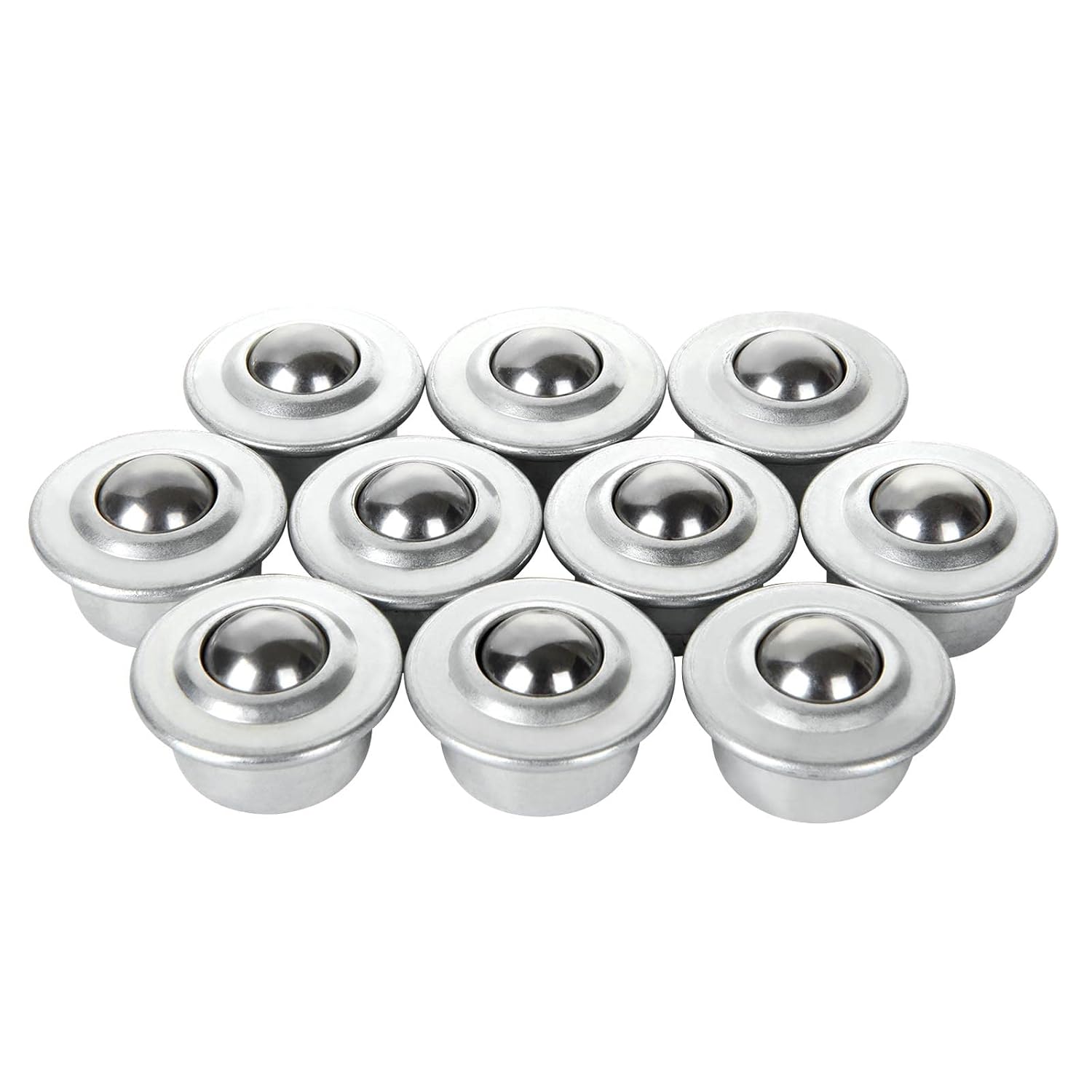 CertBuy 20 PCS 5/8" Roller Ball Transfer Bearing, CY-15H Carbon Steel Ball Transfer Bearing Casters, Ball Bearing Rollers, Universal Base Roller Ball for Conveyor, Roller Stand, Load Capacity 44lbs