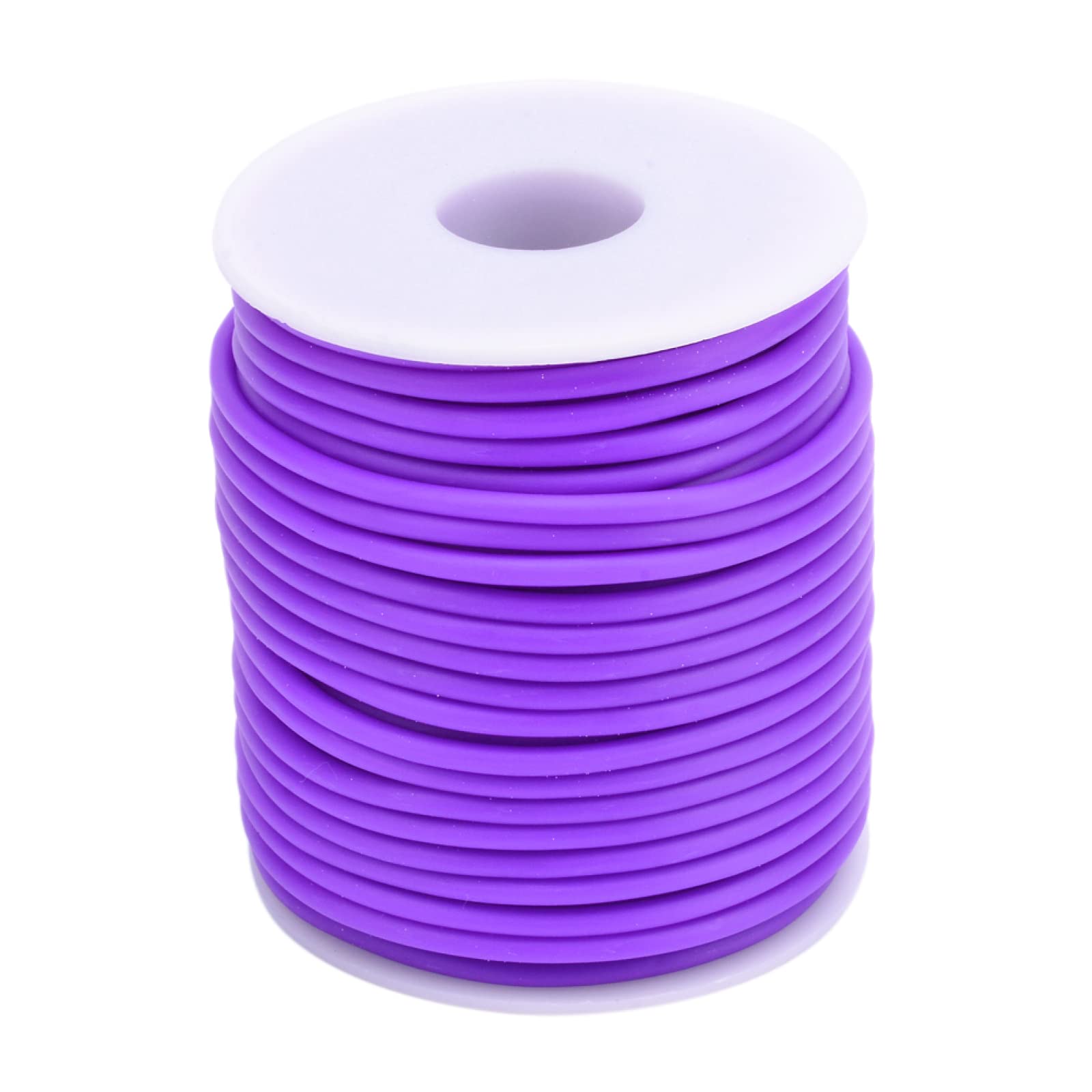 Craftdady 50m Hollow Pipe Tubing PVC Rubber Cord Rubber Tube Cord Wrapped Around For Memory Wire Necklace Bracelet Knitting, Mauve