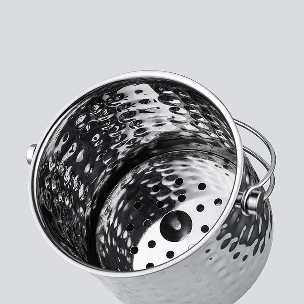 Cubitera Champanera Cubo De Hielo De Acero Inoxidable De 1,4 L con Mango, Cubo De Punta De Martillo, Cubo De Barril De Vino De Champán Cubiteras para Botellas