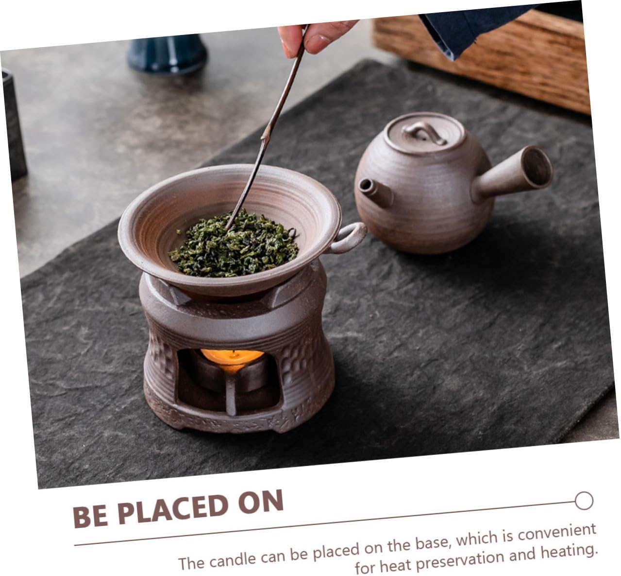 Ceramic Teapot Warmer Teapot Candle Holder Roasting Tea Stove Tea Tray Decorative Pot