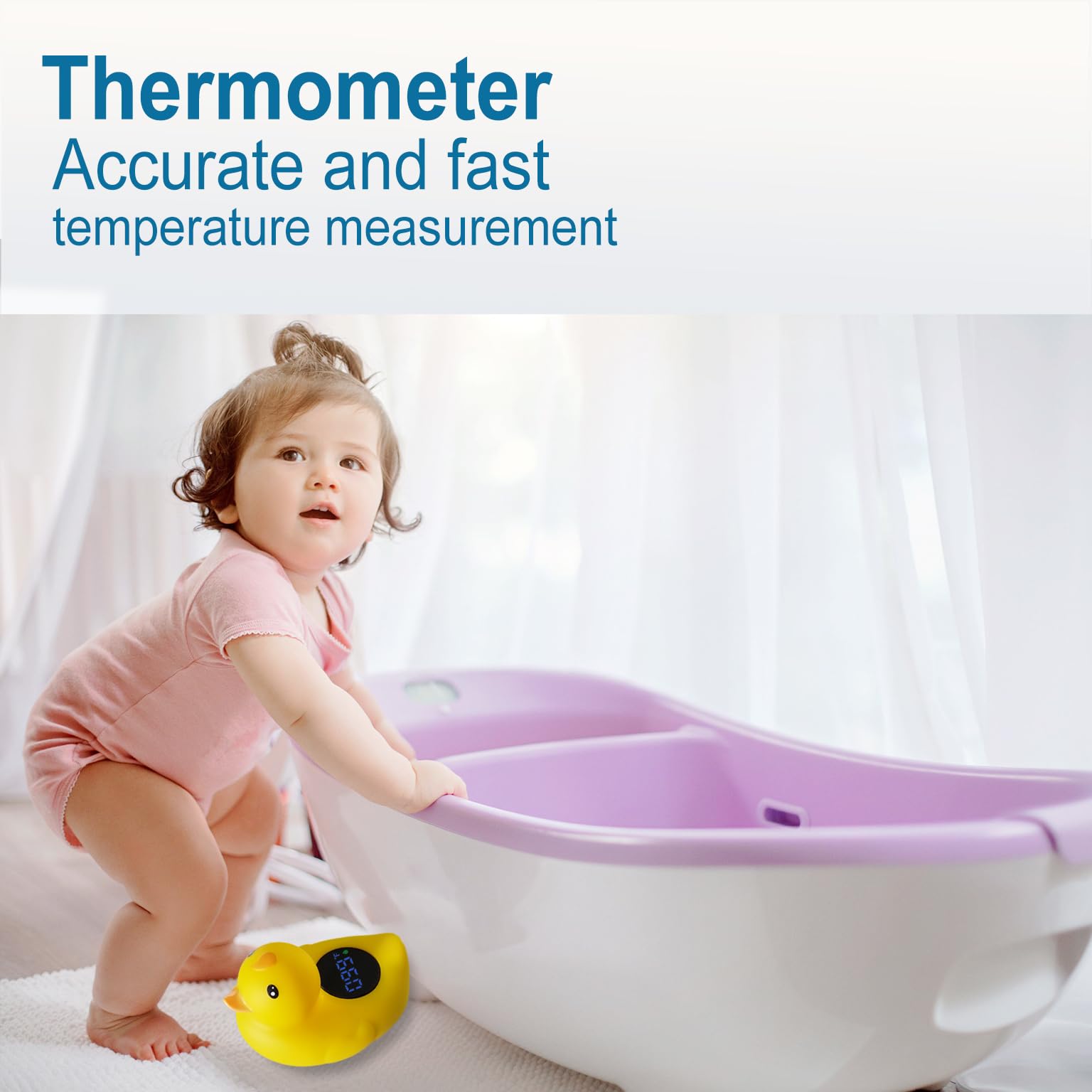 Baby-Badethermometer, präzise Wassertemperaturanzeige, intelligentes und lustiges schwimmendes Enten-Design, umarmt ein glückliches und sicheres Bad, ideal für Eltern und Betreuer