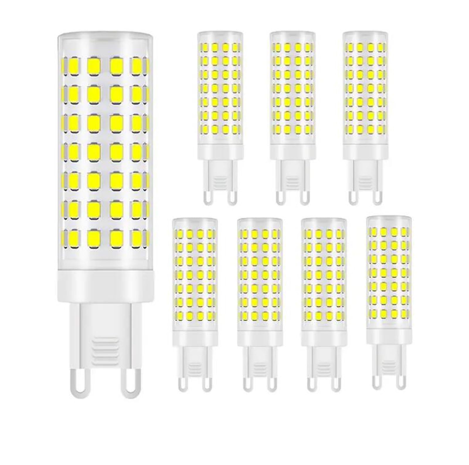 Bombilla LED G9 10w Equivalente 100w Regulable Ahorro Energía Iluminación Para Lámparas Araña Lámparas Techo Lámparas Pared Lámparas Techo(G9 10W Cool White 6000k,8pcs)