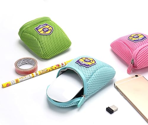 Miniatura 3 de Funda de viaje para ratón, funda protectora universal para ratón, pequeña bolsa de almacenamiento con cierre de cremallera, organizador de mouse