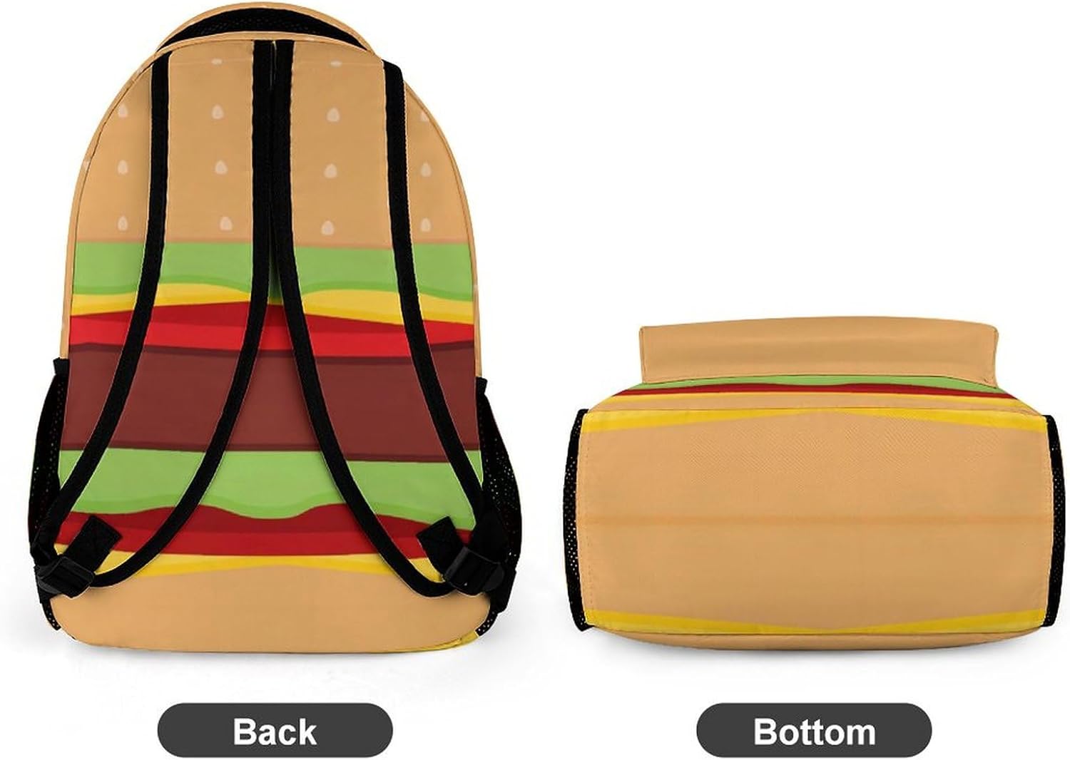 Hamburger Backpack Cheeseburger Backpack Funny Cartoon Burger Backpacks Multifunctional Laptop Travel Daypack Backpacks