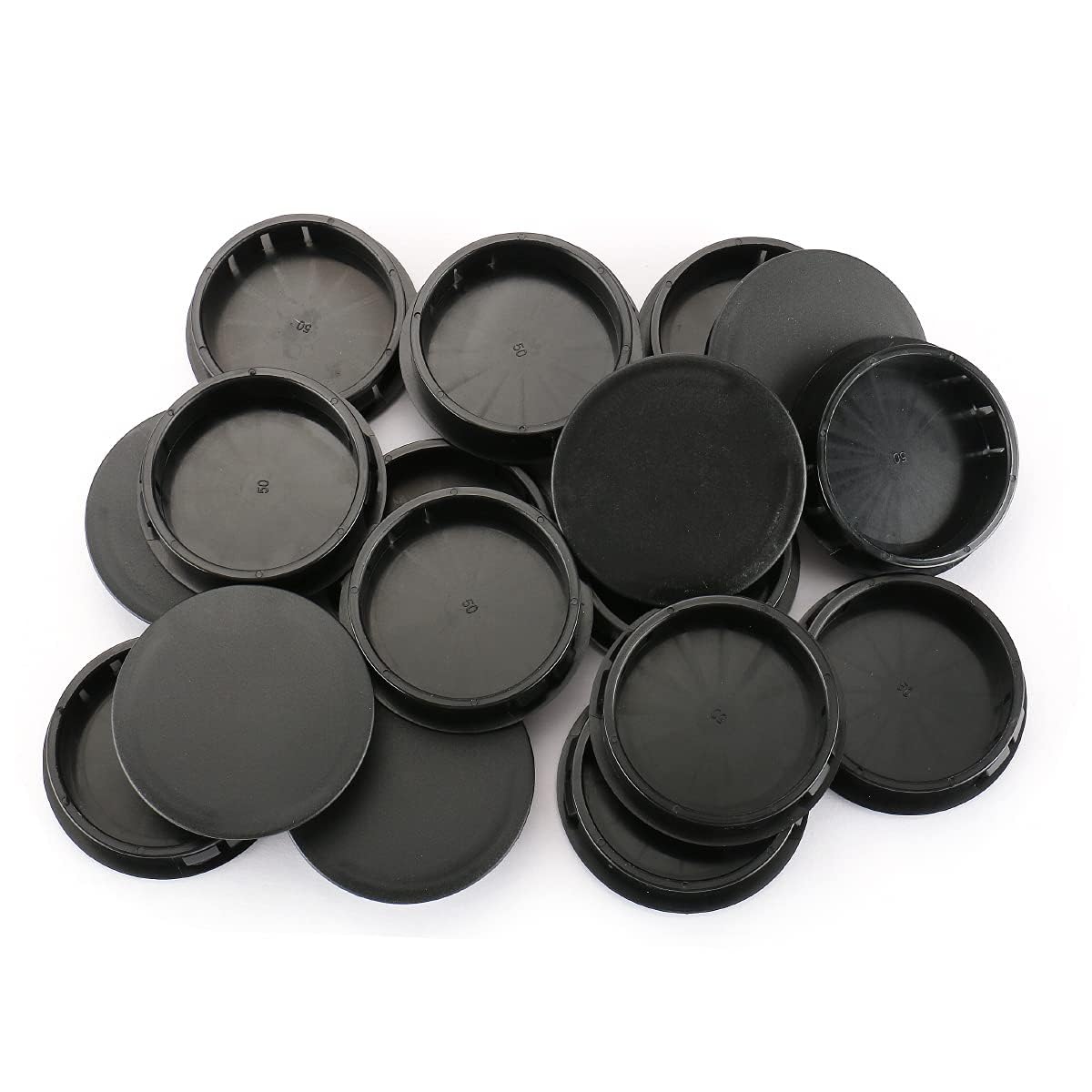 Baomain 100-Pack Plastic Hole Plugs Black 2" (50mm) Locking Hole Plugs HP-50 Snap-in Panel Covers for Furniture, Cabinets & Automotive