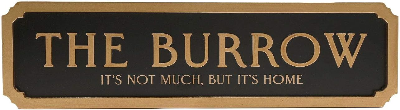 Harry Potter The Burrow Metal Wall Sign   Vintage Black & Gold