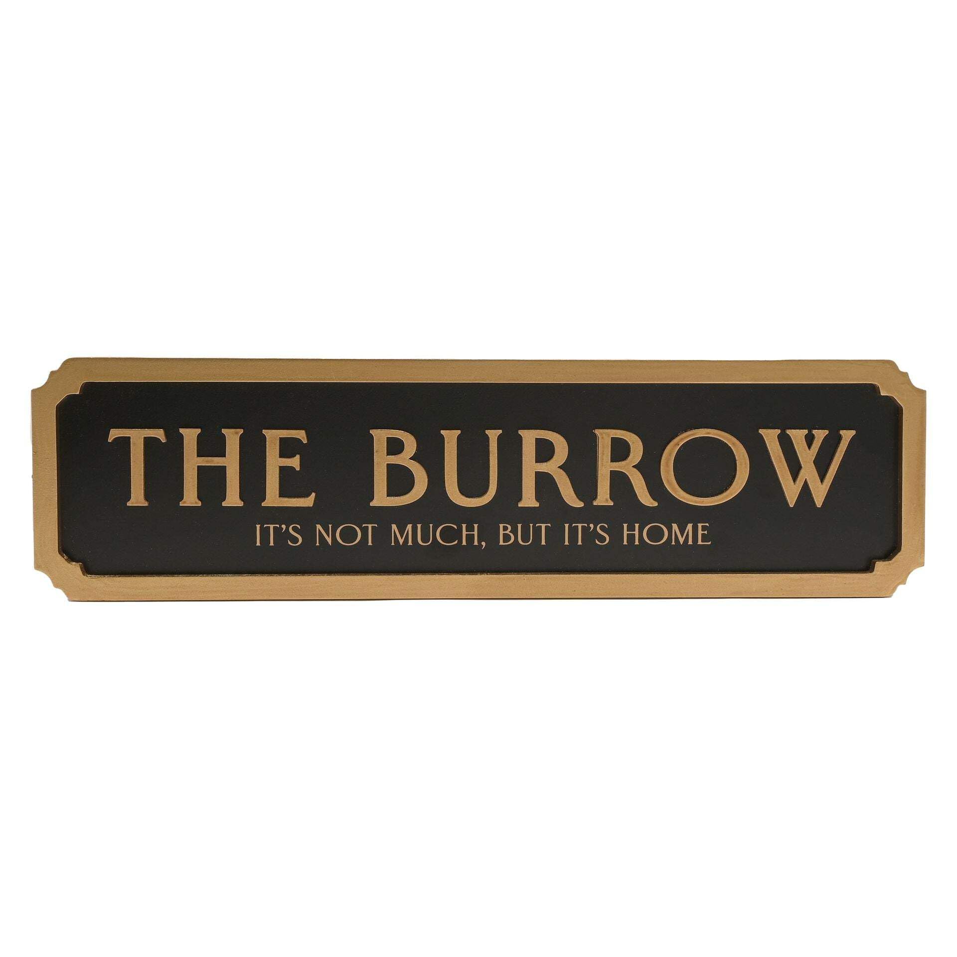 Harry Potter The Burrow Metal Wall Sign – Vintage Black & Gold