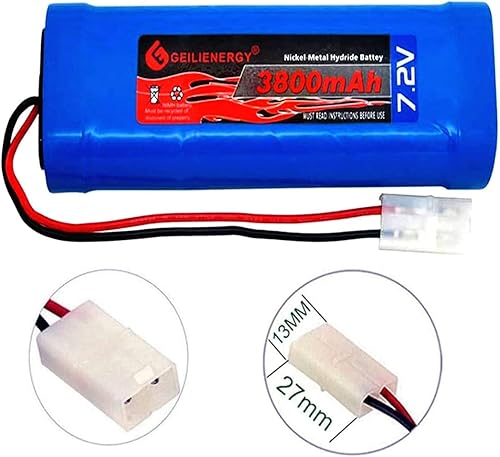Miniatura 3 de Batería de repuesto recargable RC Ni-Mh de 7.2V 3800mAh con conector Tamiya estándar para automóviles RC, barcos y robots (1 unidad)