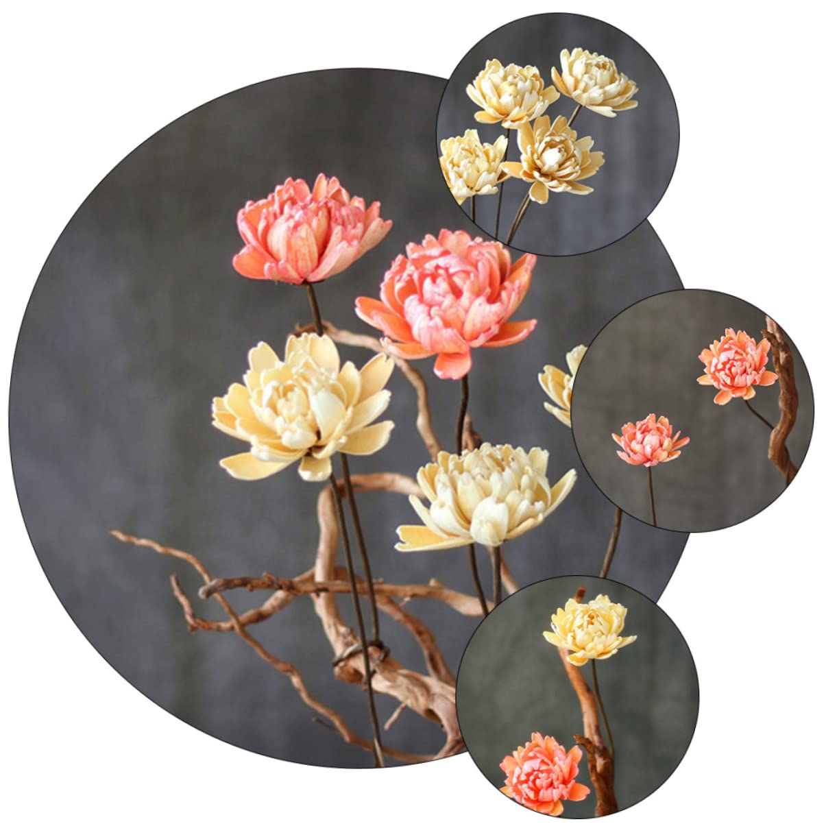 Alipis 6piezas Ramo De Flores Secas Adorno Floral Natural para Decoración De Hogar y Bodas Accesorio para Fiestas y Celebraciones Sin Mantenimiento y Larga Duración