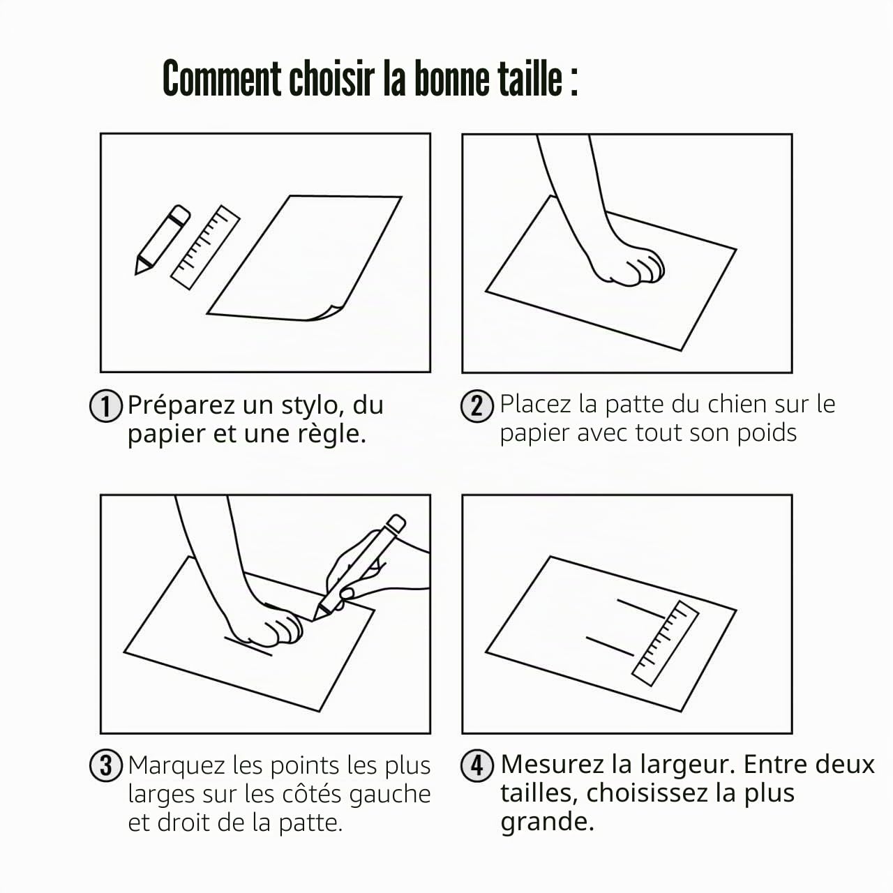 Bottines imperméables pour chien Truelove avec sangles réfléchissantes, pour petit, moyen et grand chien, utilisation en extérieur