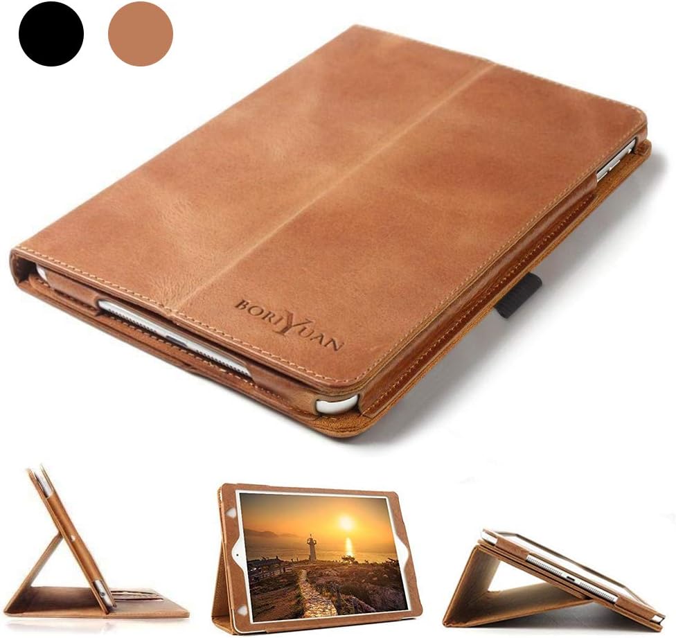 iPad 9.7 Inch Case, Boriyuan Leather Case for iPad 9.7 2018(6th Gen),iPad 9.7 2017(5th Gen),iPad Pro 9.7,iPad Air 1 and 2,with Auto Sleep and Wake Function