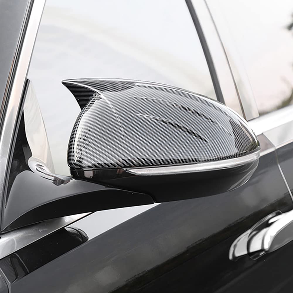 Capuchon Rétroviseur Latéral Noir Fibre Carbone Compatible Mercedes Maybach AMG Classe S W223 S63 EQS V297 - Lot De 2 Pièces