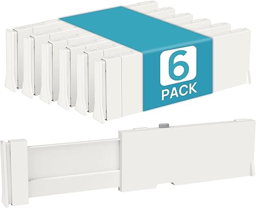 Miniatura 1 de Vtopmart Separadores de cajones para ropa, paquete de 6, ajustables de 4 pulgadas de alto expandibles de 11.6 a 17 pulgadas, organizador de cajones