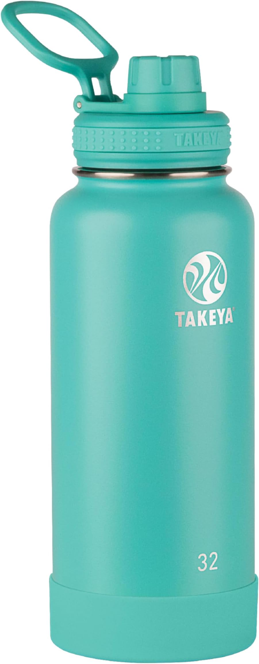 Takeya 51028 Actives Insulated Stainless Steel Water Bottle with Spout Lid, 18/8 Food Grade, Teal