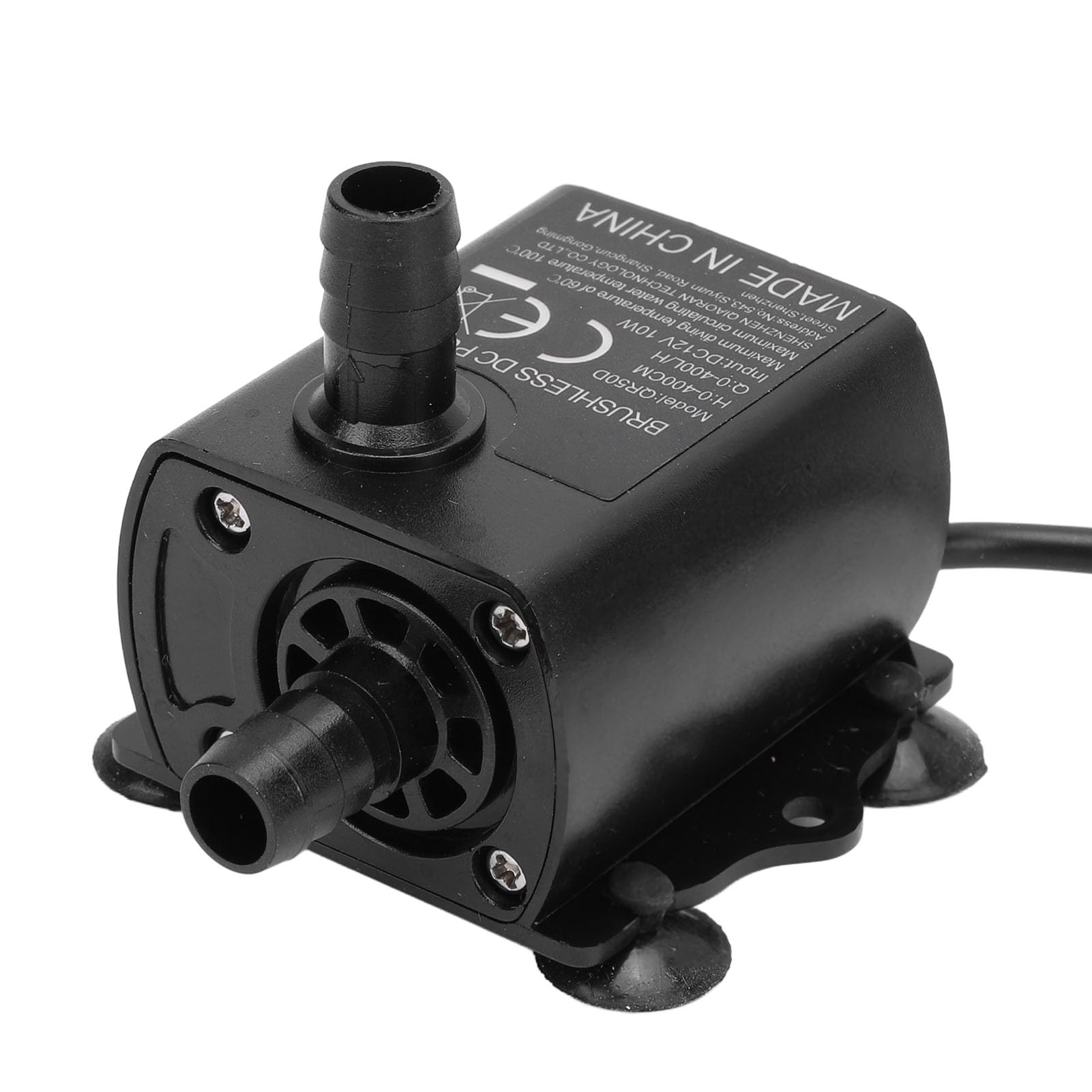 DC12V Submersible, 10W 400L IP68 Water Proof Mini Aquarium Fountain Pump with LED Indicator Light and Adjustment, Quiet for Fish Tank