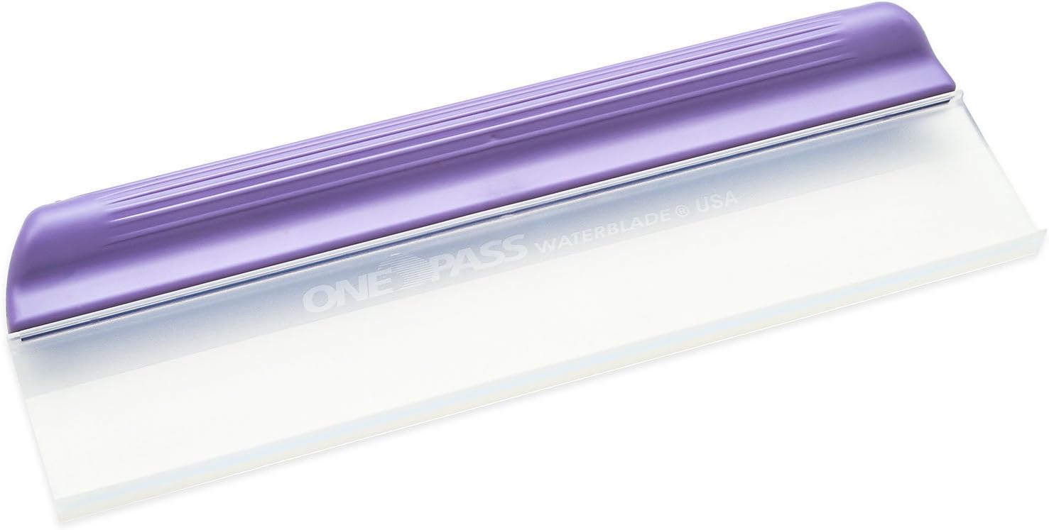 One Pass Original Water Blade! 12 Inch Purple Silicone T-Bar Squeegee
