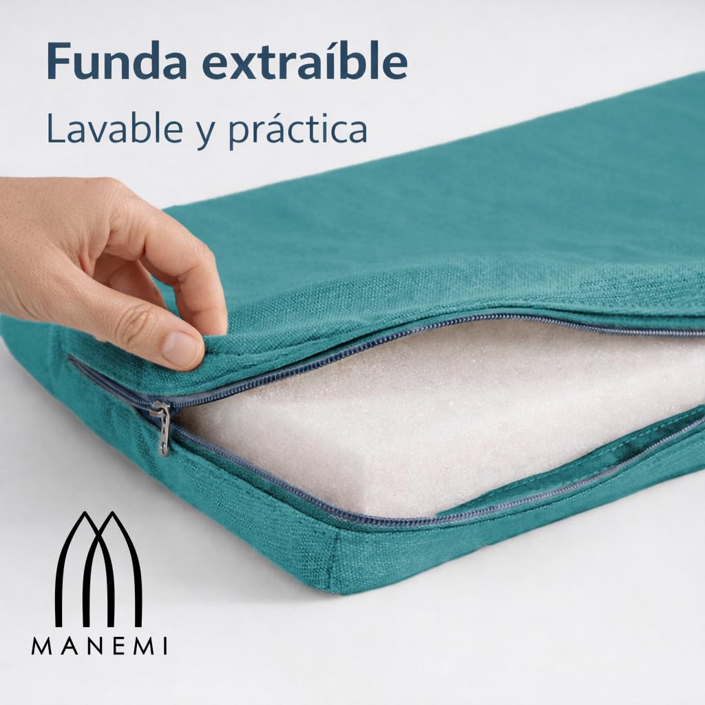 Pack 6 Cojín para silla 42x40x4 cm｜Repelente al agua y fácil de limpiar｜Con cintas de sujeción｜Funda con cremallera desmontable｜Uso interior y exterior｜Ideal para comedor, terraza, jardín u oficina