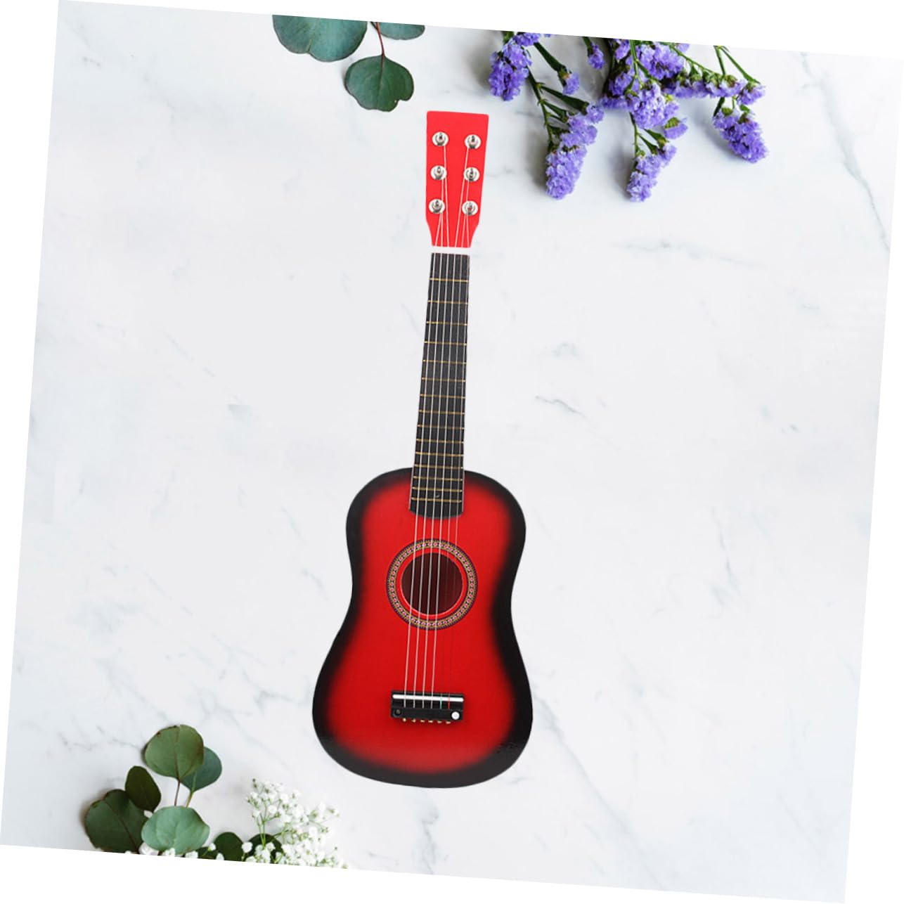 ifundom Mini Acoustic Guitar for Beginners Vintage Style Folk Instrument for Lovers Red