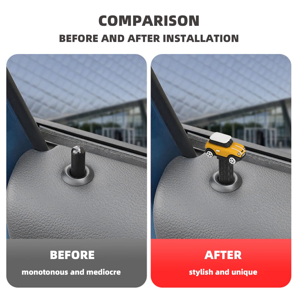 Silicone Car Carbon Fiber Metal Door Lock Pin Knobs Caps Cover Replacement Parts for Mini Cooper R55 R56 R60 F54 F55 F56 F60 (Blue, 4 PCS)