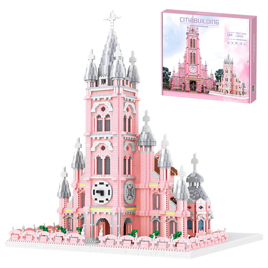 Onenineten 7017 Pieces World Famous Architecture Building Set, DIY Micro Building Blocks Toy, Gift for Adults and Children - Church of the Sacred Heart of Jesus