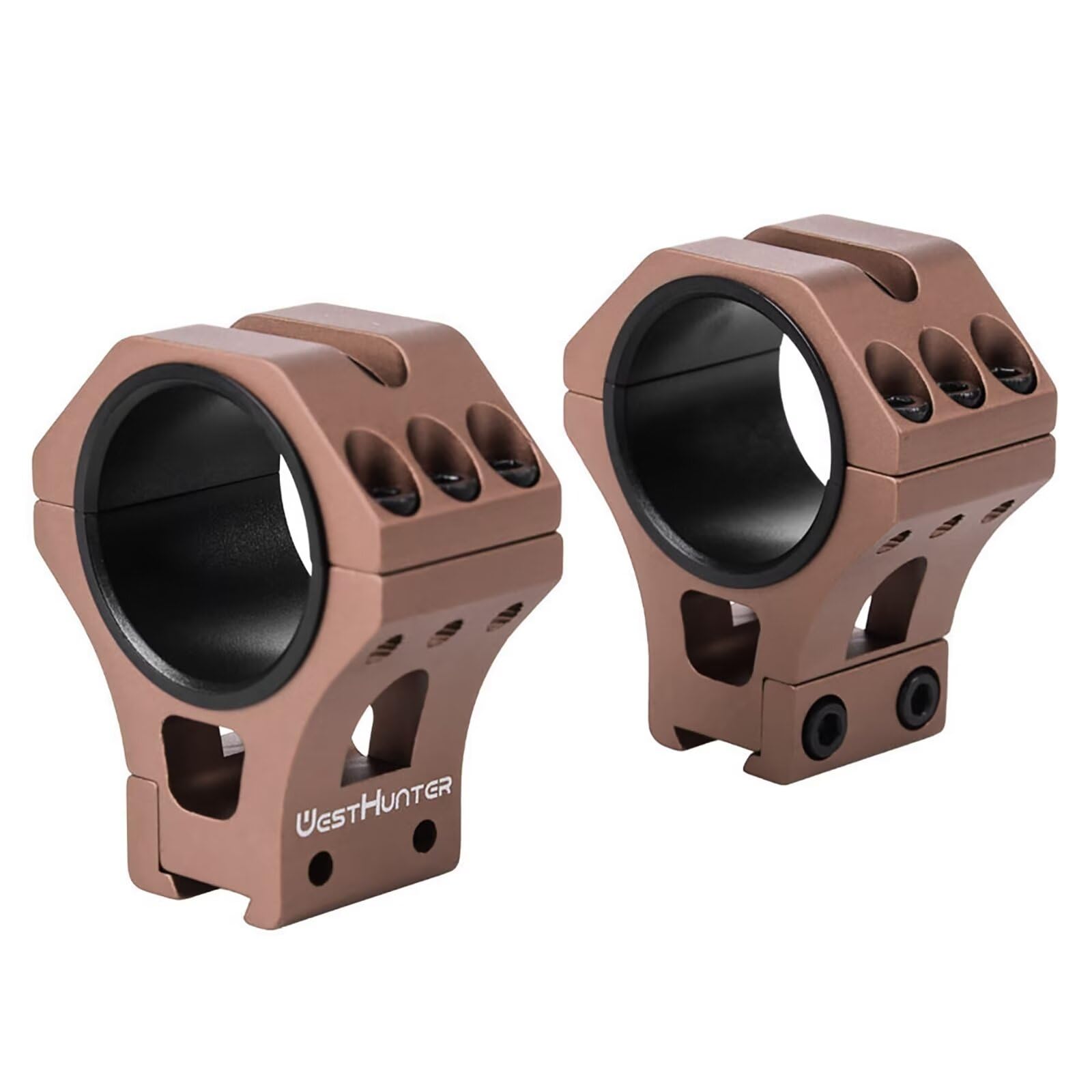 WestHunter Anillas para Mira Telescópica Optics, para Instalar Miras de 34mm & 30mm & 25.4mm en Rieles de Cola de Milano de 11 mm | Únicamente para Actividades Deportivas, Brown