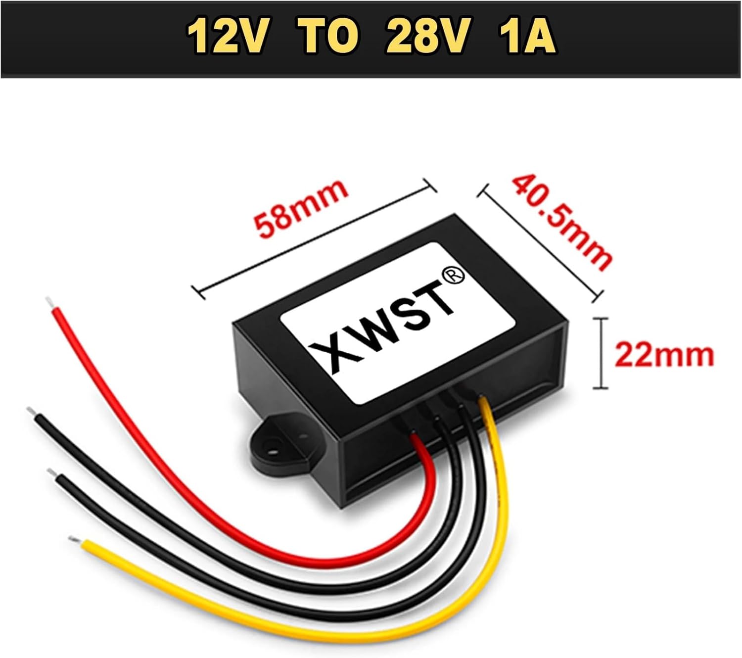 DC DC Boost Converters 12V to 28V Step Up Power Supply Inverter 1-40A Voltage Regulator Stabilizer Module for Solar(1A ABS Platisc L)