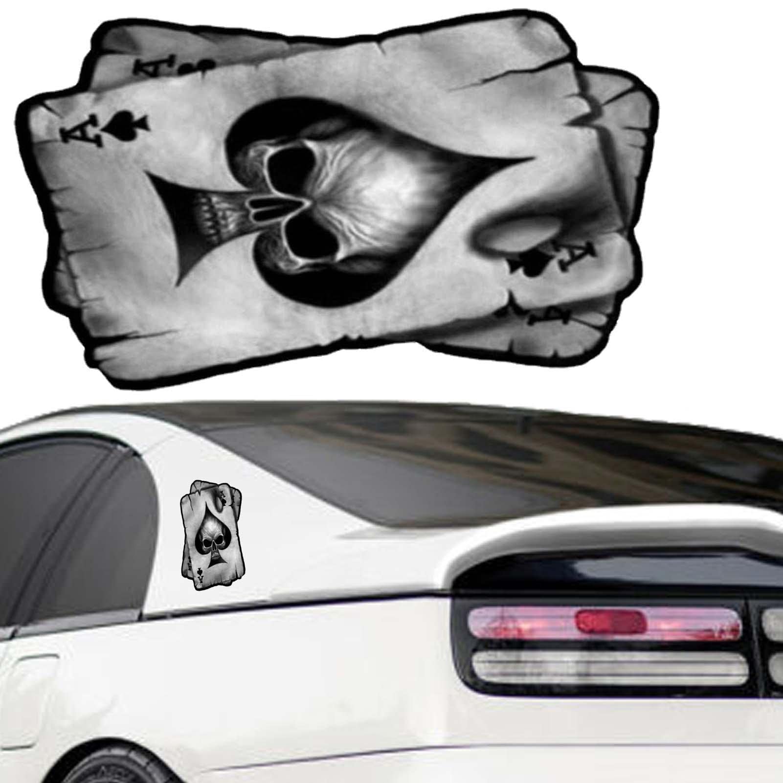 ZHOUHONG Poker Card Stickers | Halloween Stickers for | Ace of Spades Skull Car Stickers Poker Zombie Car Stickers Funny Motorcycle Helmet Laptop Decals