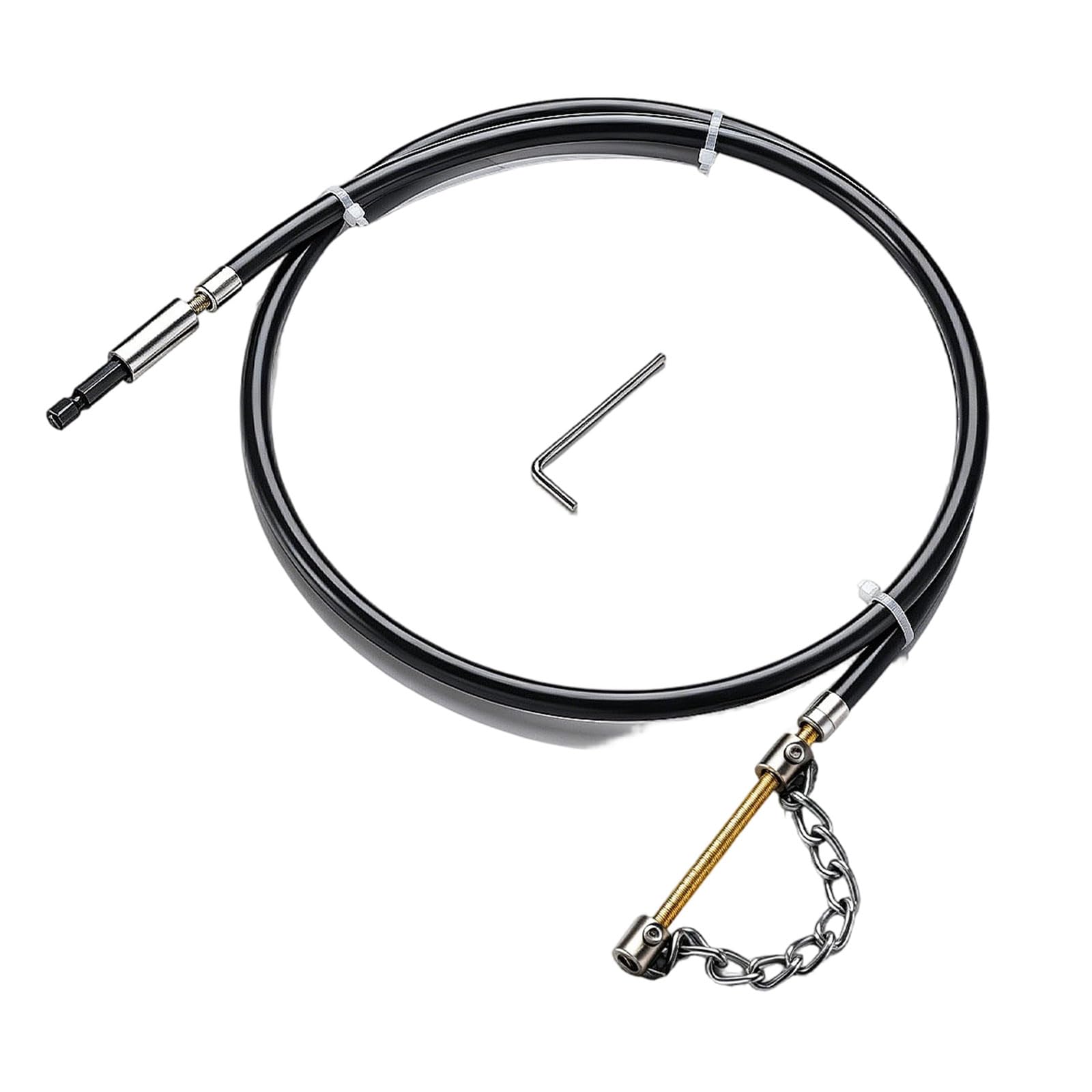 Drain Cleaning Chain with Flexible Shaft Heavy Duty Descaling Tool for Kitchen Bathroom Pipes Blockage Clearing Sewer Flexible Drain Auger
