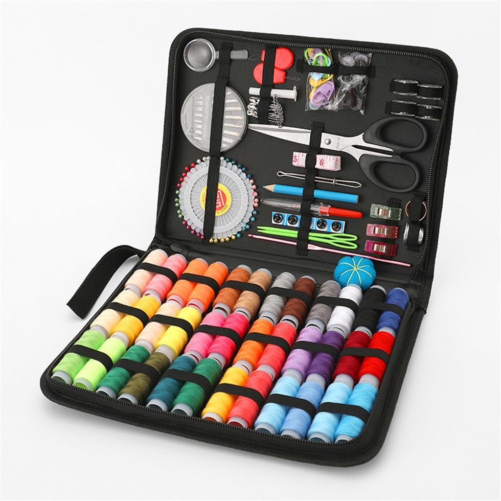 Juego de Caja de Costura para Viaje en casa, práctico Kit de Costura para Bolsos de Gran tamaño con Hilo de Coser
