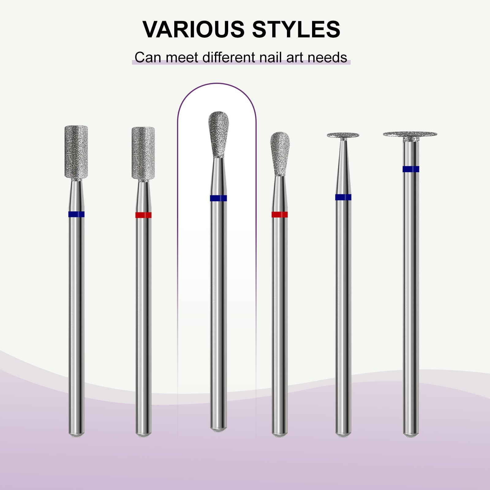 Broca de uñas para limpiar cutículas, brocas de carburo de diamante de 3/32 pulgadas, seguridad profesional, manicura rusa para limpiar debajo de las uñas, para cutículas, piel muerta, salón