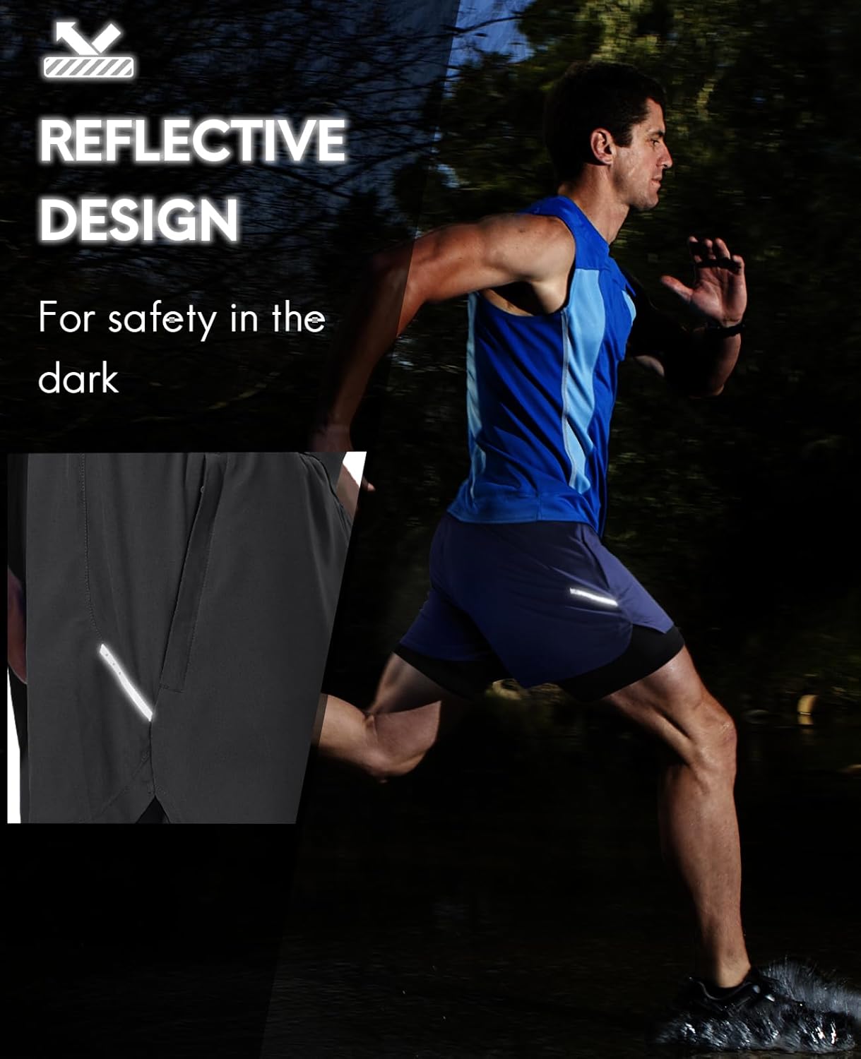 Haimont Men's 2 in 1 Running Shorts with Zipper Pockets Quick Dry Athletic Gym Workout Shorts with Liner - Image 4