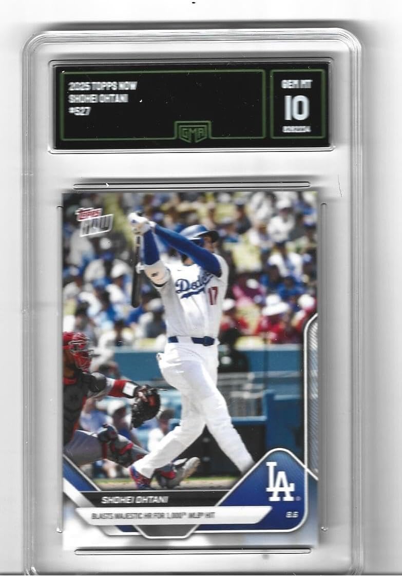 Graded Gem Mint 10 Shohei Ohtani Baseball Card #527 Blasts Majestic HR For 1000th Hit Milestone Dodgers 4 Time Mvp Superstar