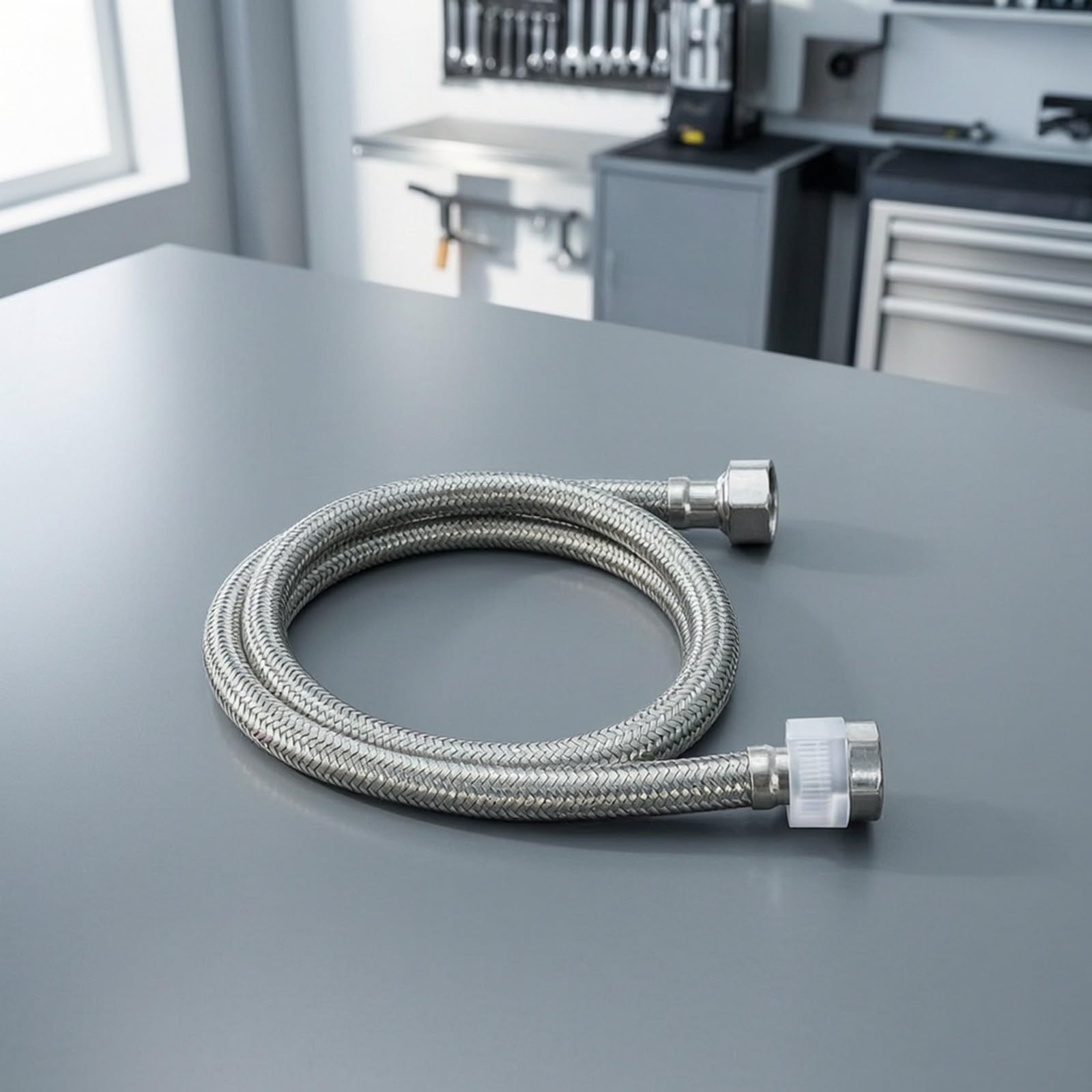 Tubo Flessibile in Acciaio Inox Antiruggine, Resistente, Rubinetteria, per Lavatesta, Barberia,