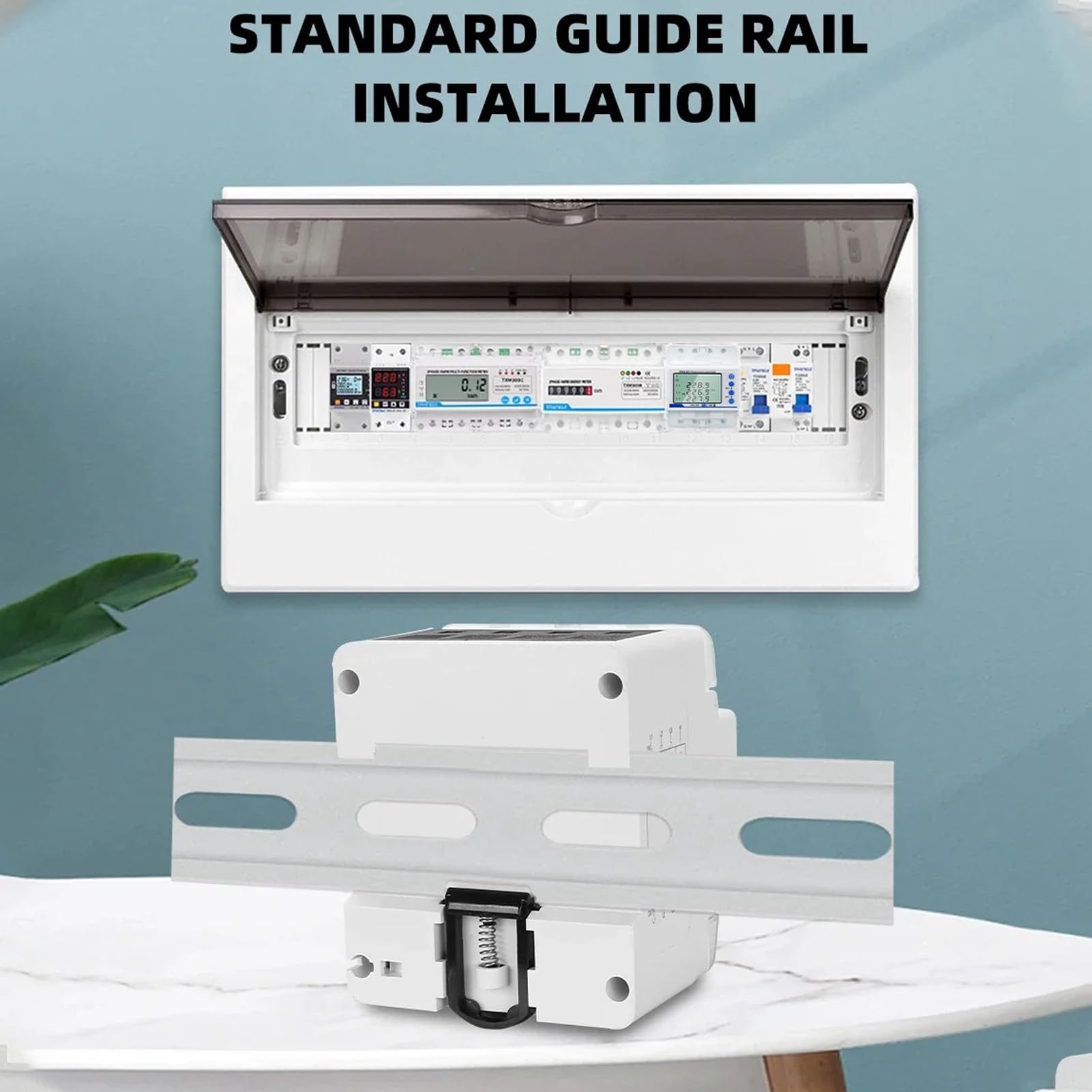 FTVOGUE Interruttore del Misuratore di Energia Rapida Energia Robusto e Robusto e Multifunzionale Interruttore Intelligente WiFi con Display LCD Retroilluminato per Vita Intelligente, Telecomando,