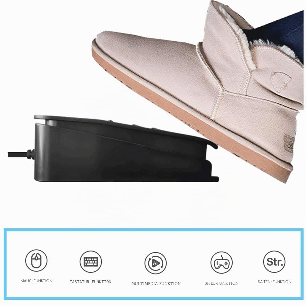 USB-Fußpedal, optische Schalter-Steuerung, USB, DREI Fußschalter für PC, Computer, Tastatur, Maus, Gaming, Fußpedal für Page Turner DAW Fortnite League of Legends Transkription (style1)