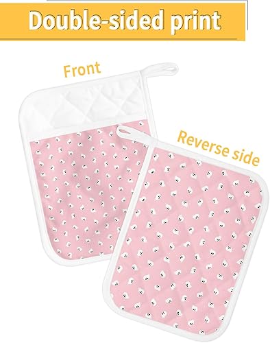 Miniatura 2 de Juego de 3 soportes para ollas de Halloween para cocina, antideslizantes y aislantes de calor, juego de agarraderas de tela de toalla con bolsillo,