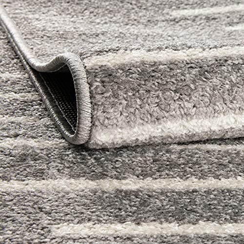 Tapete Unique Loom Kai Collection 99x366 cm Gris y Marfil miniatura 5