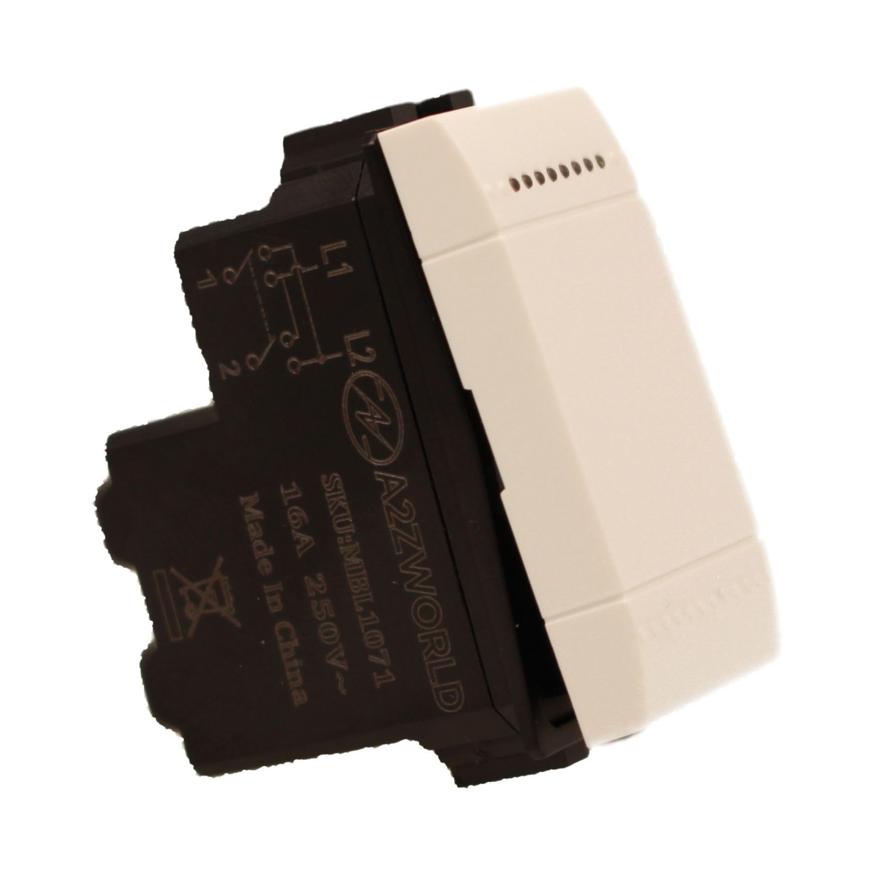 10 Pezzi Invertitore 1P 16A 220V, Compatibile Con Bticino Living Light, Colore Bianco, Retro Illuminabile, 1 Modulo, Serie MBL
