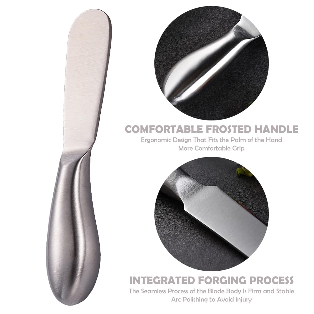 2 Piezas Cuchillo de Mantequilla, Cuchillos de Mantequilla Pequeños, Cuchillo Para Desayuno, Cuchillos de Mantequilla, para Esparcir Queso y Mantequilla Esparcidor Mantequilla de acero Inoxidable